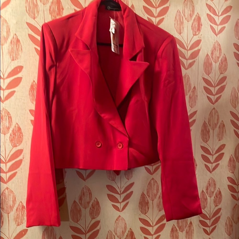 Pretty Garden Women's Light Red Blazer, Size L